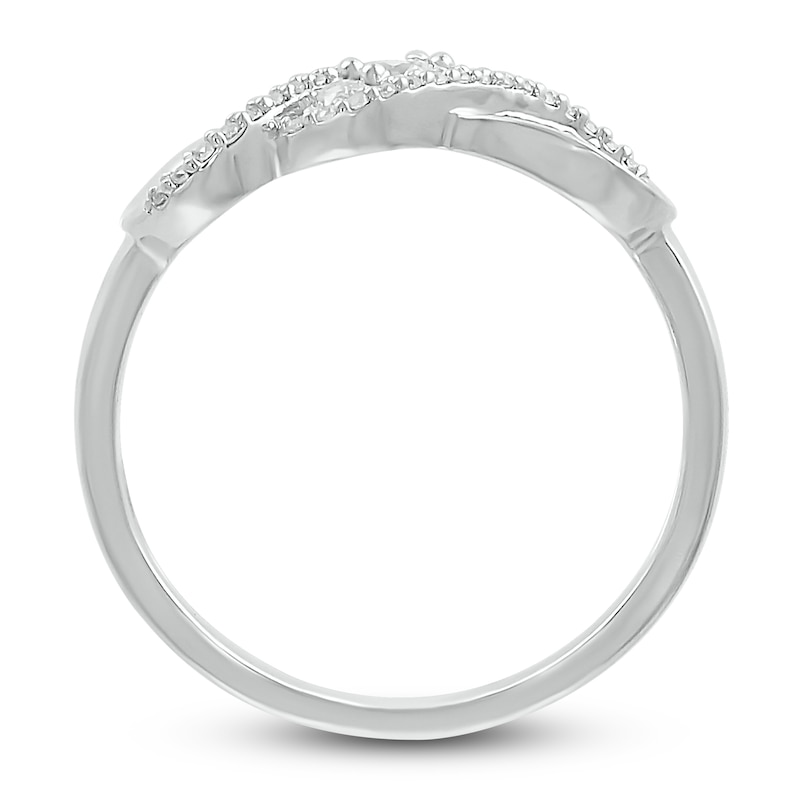 Diamond Infinity Swirl Ring 1/5 ct tw Round 10K White Gold