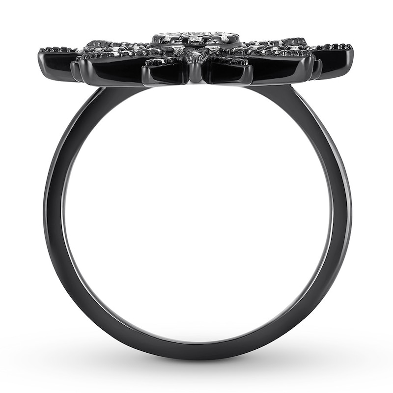 Main Image 2 of House of Virtruve Diamond Ring 1/3 ct tw Round Black Ruthenium-Plated Sterling Silver