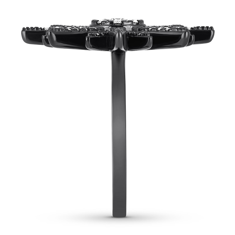 Main Image 3 of House of Virtruve Diamond Ring 1/3 ct tw Round Black Ruthenium-Plated Sterling Silver