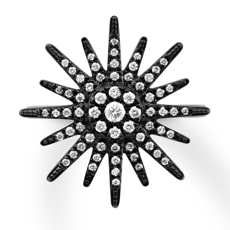 Main Image 4 of House of Virtruve Diamond Ring 1/3 ct tw Round Black Ruthenium-Plated Sterling Silver