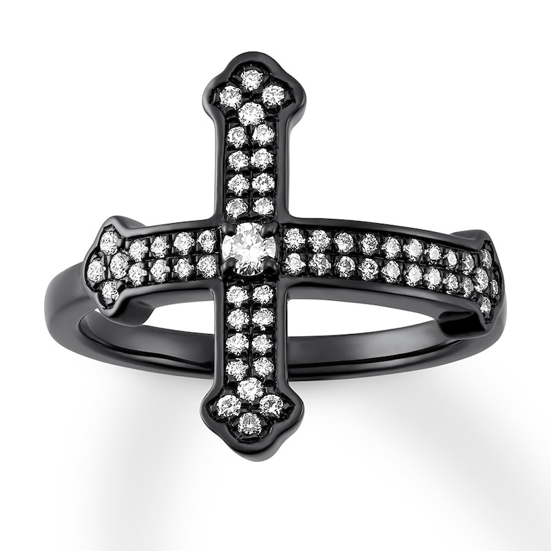 Main Image 1 of House of Virtruve Ring 1/3 carat tw Diamonds Black Ruthenium-Plated Sterling Silver