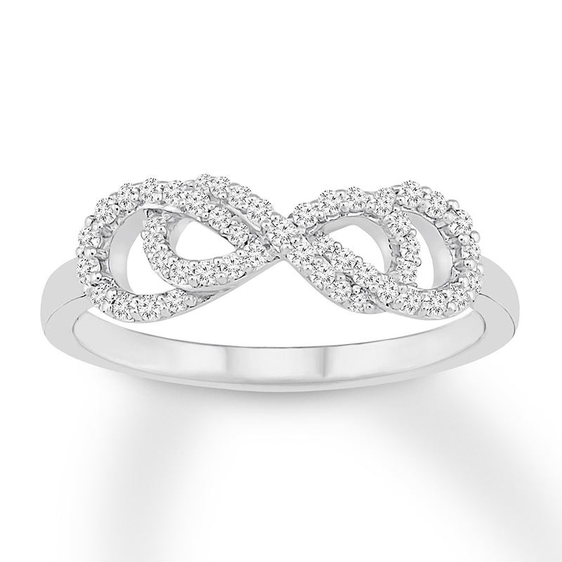 Diamond Infinity Ring 1/4 carat tw Round 10K White Gold