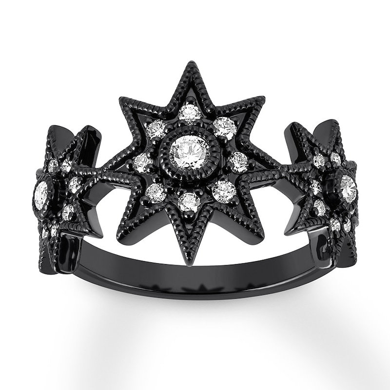 House of Virtruve Ring 1/3 c tw Diamonds Ruthenium-Plated Sterling Silver