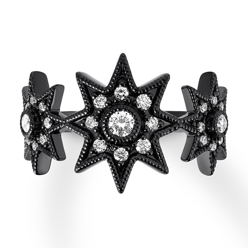 House of Virtruve Ring 1/3 c tw Diamonds Ruthenium-Plated Sterling Silver