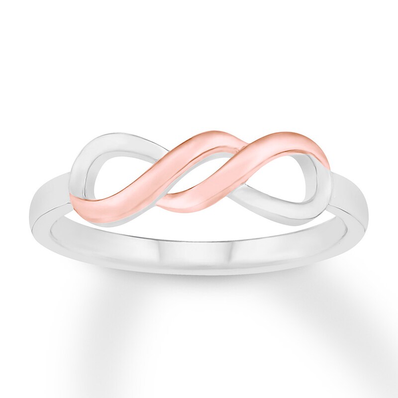 Infinity Swirl Ring Sterling Silver/10K Rose Gold