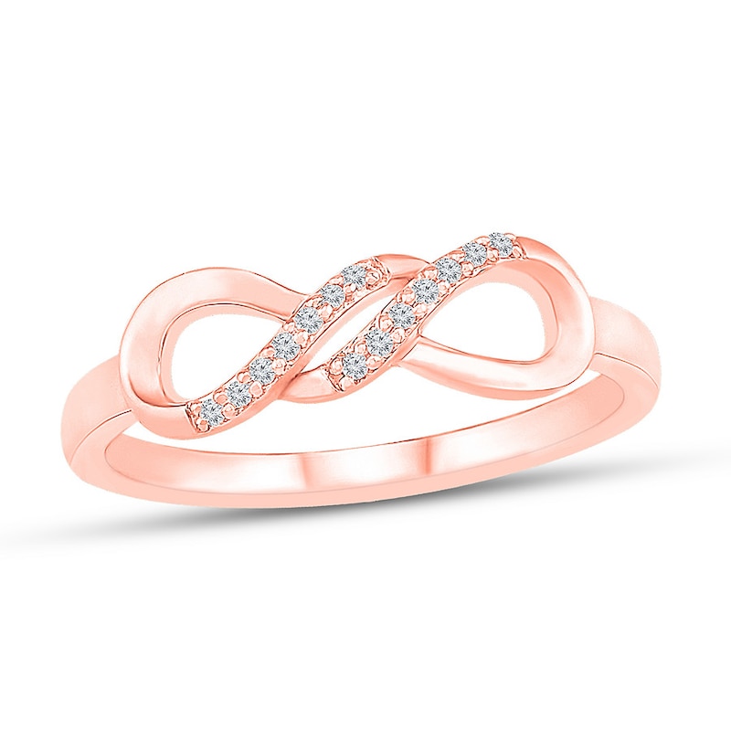 Diamond Infinity Ring 1/20 ct tw 10K Rose Gold