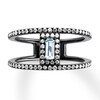 Thumbnail Image 0 of House of Virtruve Blue Topaz Ring 1/3 ct tw Diamonds Ruthenium-Plated Sterling Silver