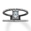 Thumbnail Image 3 of House of Virtruve Blue Topaz Ring 1/3 ct tw Diamonds Ruthenium-Plated Sterling Silver