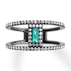 Thumbnail Image 0 of House of Virtruve Lab-Created Emerald/Diamond Ring Sterling Silver