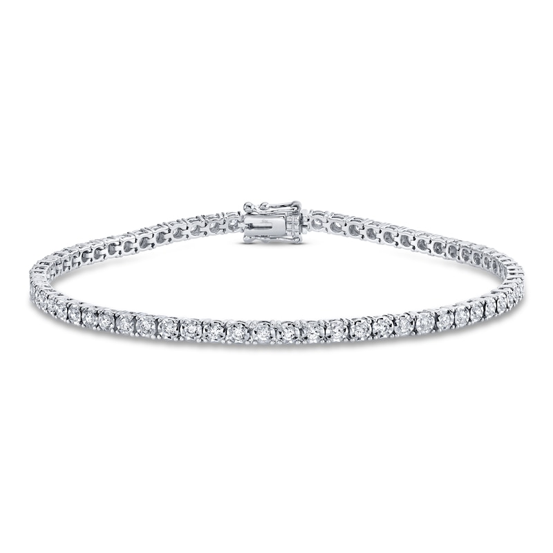 Main Image 1 of Shy Creation Diamond Tennis Bracelet 7/8 ct tw Round 14K White Gold 7" SC55002949