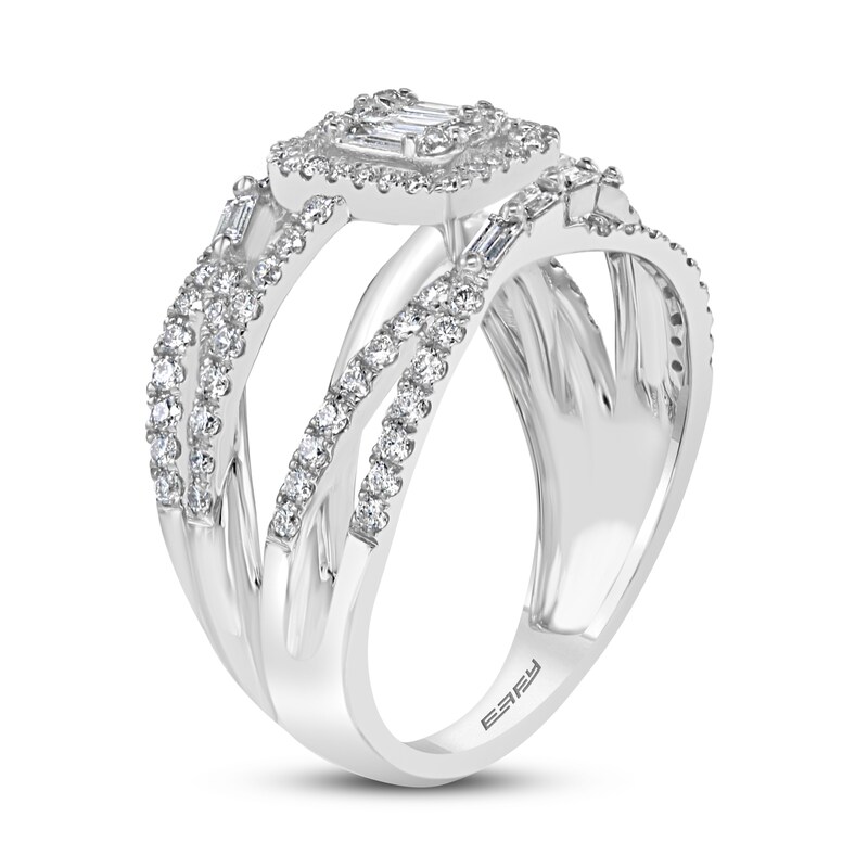 Effy Diamond Ring 1 ct tw Round/Baguette 14K White Gold