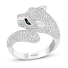 Effy Diamond Ring 1 1/3 ct tw Round Emerald Accents 14K White Gold