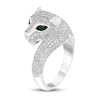 Effy Diamond Ring 1 1/3 ct tw Round Emerald Accents 14K White Gold