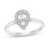Thumbnail Image 0 of House of Virtruve Diamond Ring 1/4 ct tw Round/Baguette 14K White Gold
