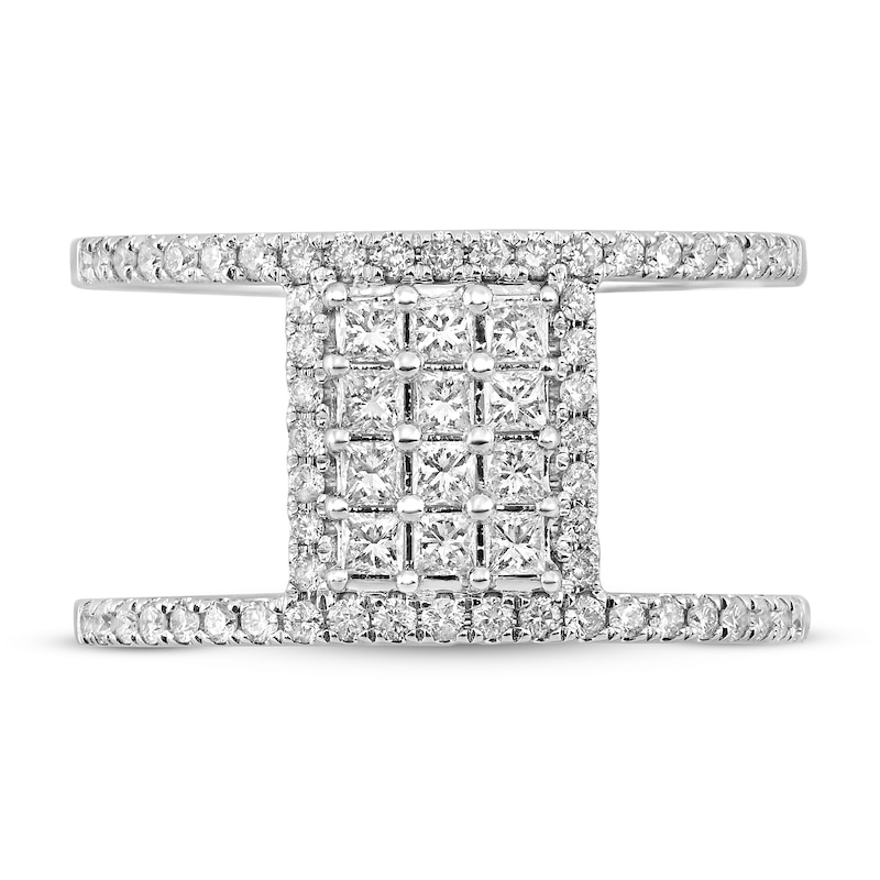 House of Virtruve Diamond Ring 3/4 ct tw Round/Square 14K White Gold