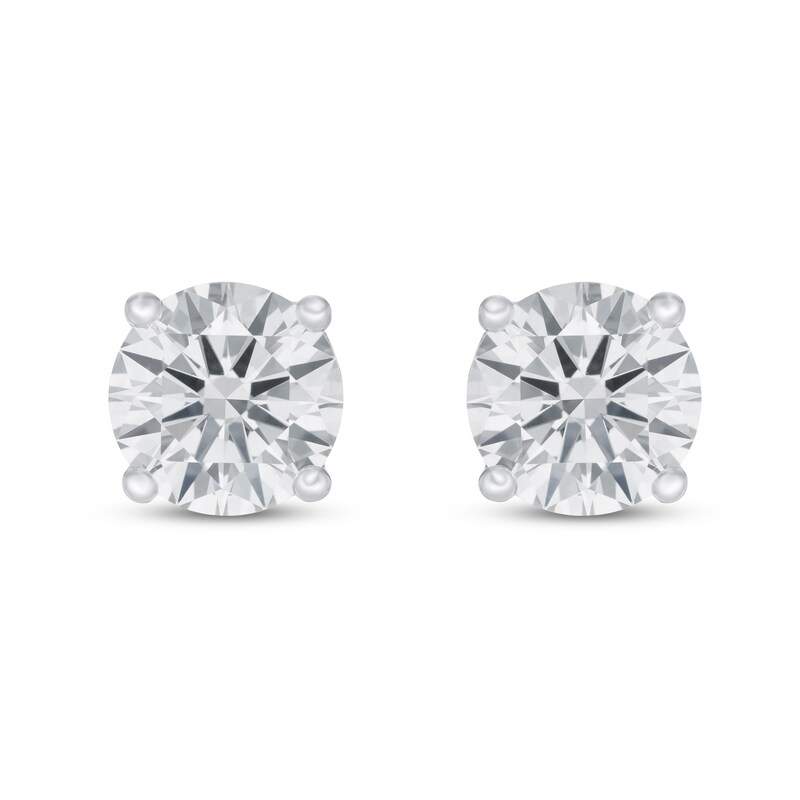 Lab-Created Diamond Solitaire Earrings 1-1/2 ct tw Round 14K White Gold (SI2/F)