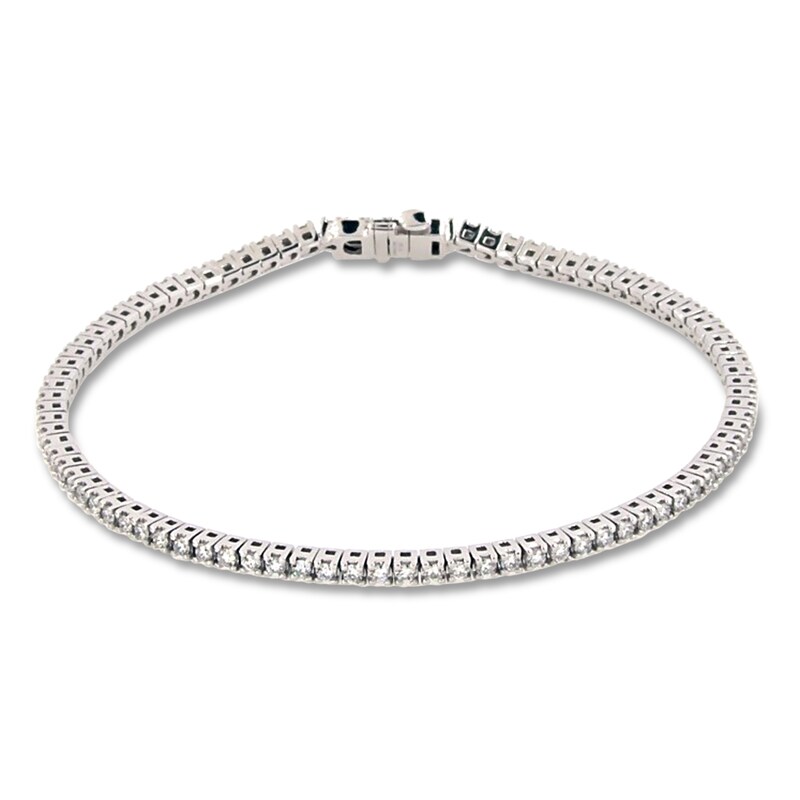 Lab-Created Diamond Tennis Bracelet 1-1/2 ct tw Round 14K White Gold