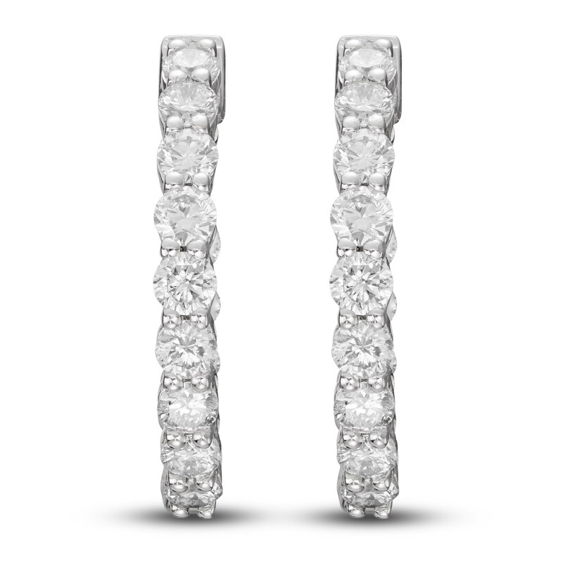 1 ct diamond hoop earrings 14k white gold