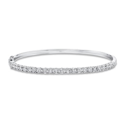 Shy Creation Diamond Bangle Bracelet 5/8 ct tw Round 14K White Gold SC55004962ZS