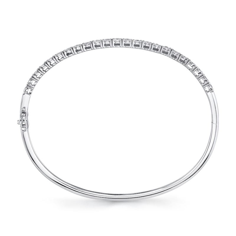 Main Image 3 of Shy Creation Diamond Bangle Bracelet 5/8 ct tw Round 14K White Gold SC55004962ZS