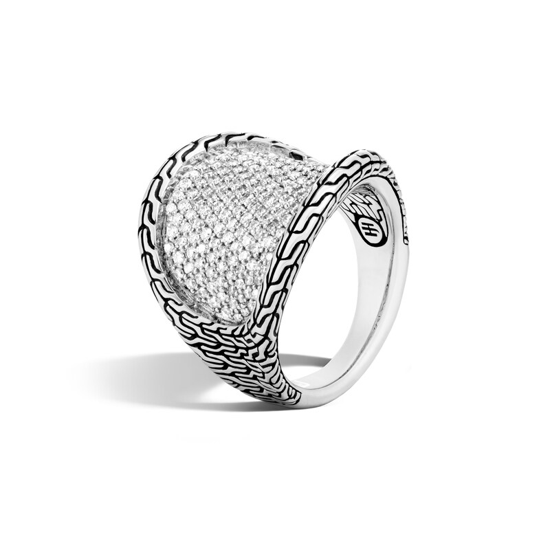 John Hardy Classic Chain Ring 1-1/4 ct tw Diamonds Sterling Silver