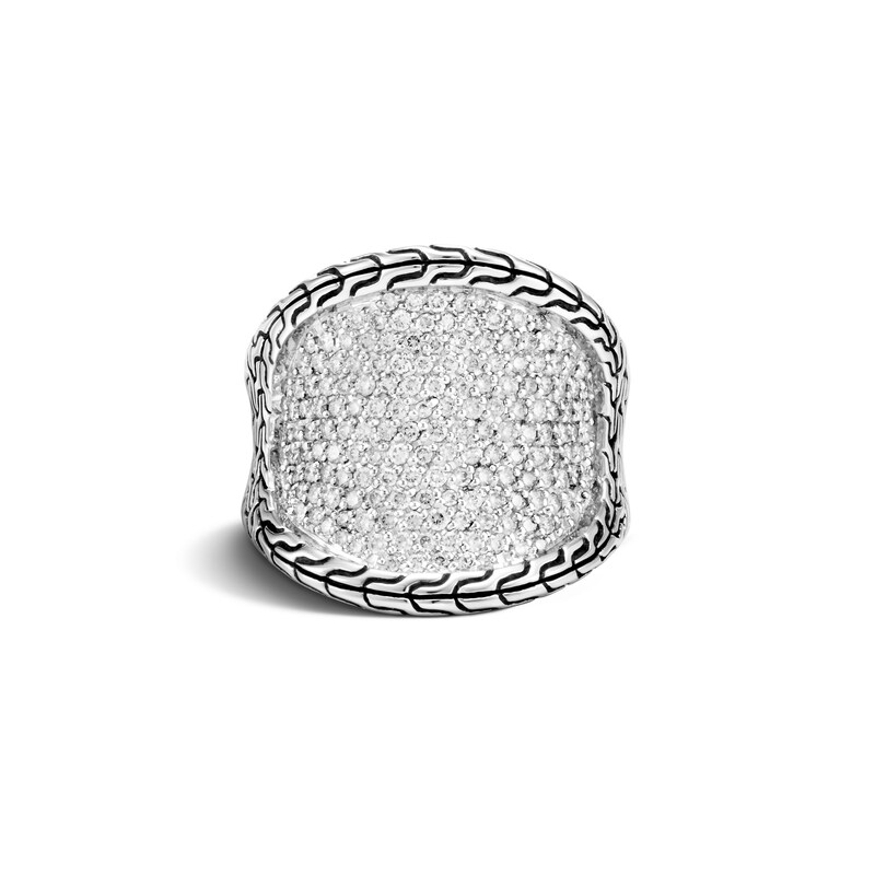 John Hardy Classic Chain Ring 1-1/4 ct tw Diamonds Sterling Silver