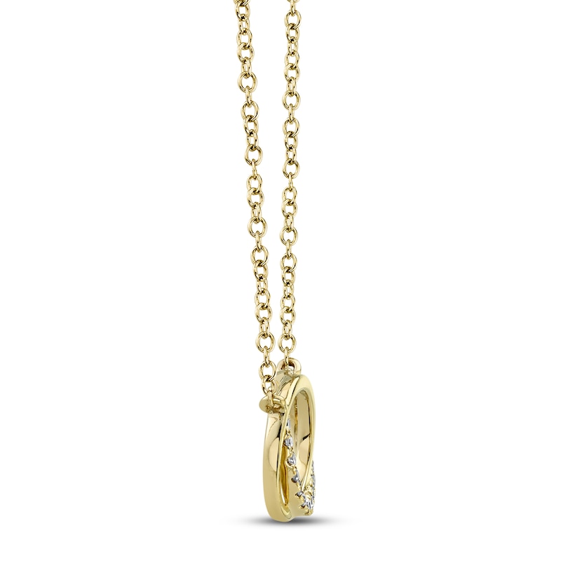 Main Image 2 of Shy Creation Diamond Necklace 1/20 ct tw Round 14K Yellow Gold SC55009638