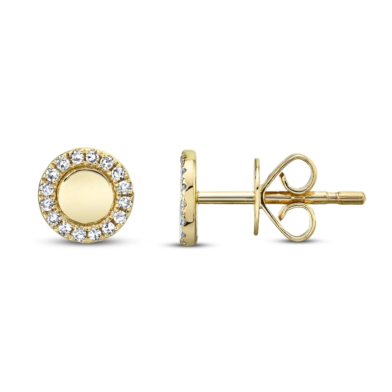 Mini Mini Jewels 14k Gold Brilliant Diamond Accented Letter M Initial Post Single Earring 