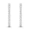 Thumbnail Image 3 of Lab-Created Diamond Hoop Earrings 3 ct tw Round 14K White Gold