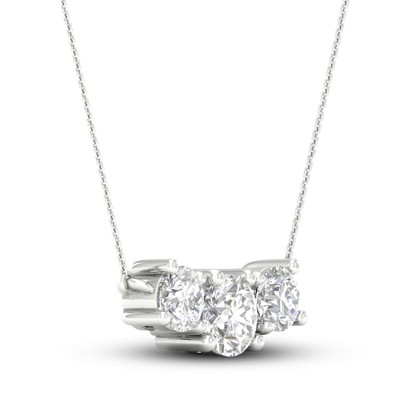 Main Image 2 of Lab-Grown Diamond Necklace 1/2 ct tw Round 14K White Gold