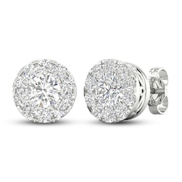 Lab-Grown Diamond Stud Earrings 1-1/2 ct tw Round 14K White Gold