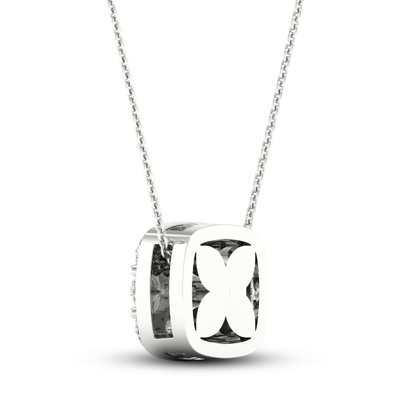 Lab-Created Diamond Necklace 7/8 ct tw Round 14K White Gold