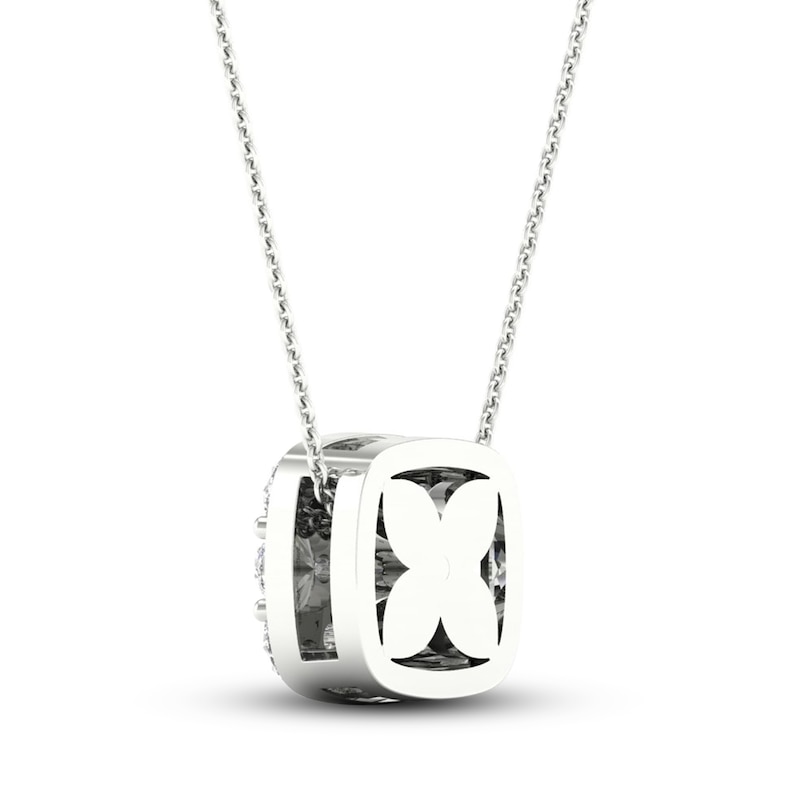 Main Image 4 of Lab-Grown Diamond Necklace 7/8 ct tw Round 14K White Gold