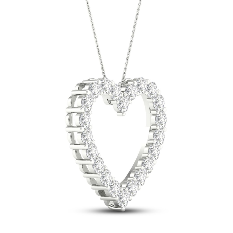 Main Image 2 of Lab-Grown Diamond Necklace 2 ct tw Round 14K White Gold