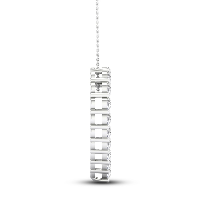 Lab-Created Diamond Necklace 2 ct tw Round 14K White Gold