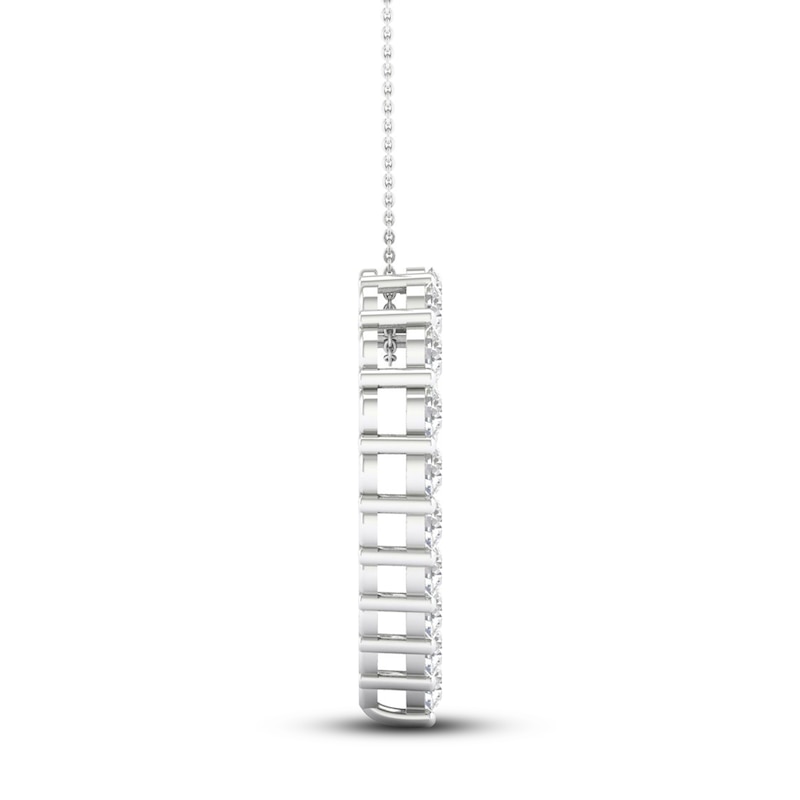 Main Image 3 of Lab-Grown Diamond Necklace 2 ct tw Round 14K White Gold