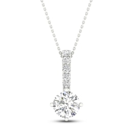 Lab-Grown Diamond Necklace 1 ct tw Round 14K White Gold