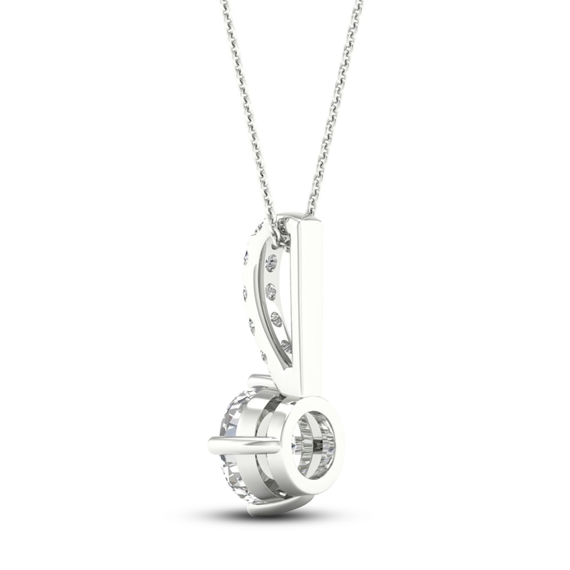 Lab-Created Diamond Necklace 1 ct tw Round 14K White Gold