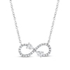 Thumbnail Image 0 of Shy Creation Infinity Necklace 1/5 ct tw Pear-shaped/Round Diamonds 14K White Gold SC55019575