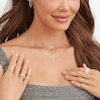 Thumbnail Image 1 of Shy Creation Infinity Necklace 1/5 ct tw Pear-shaped/Round Diamonds 14K White Gold SC55019575