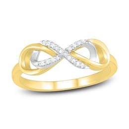 Diamond Infinity Ring 1/20 ct tw Round 10K Two-Tone Gold