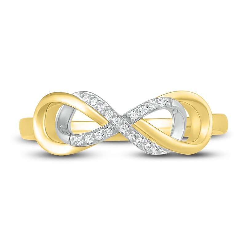 Main Image 2 of Diamond Infinity Ring 1/20 ct tw Round 10K Two-Tone Gold