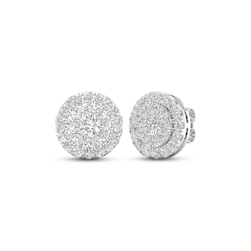 Lab-Created Diamond Stud Earrings 2 ct tw Round 14K White Gold