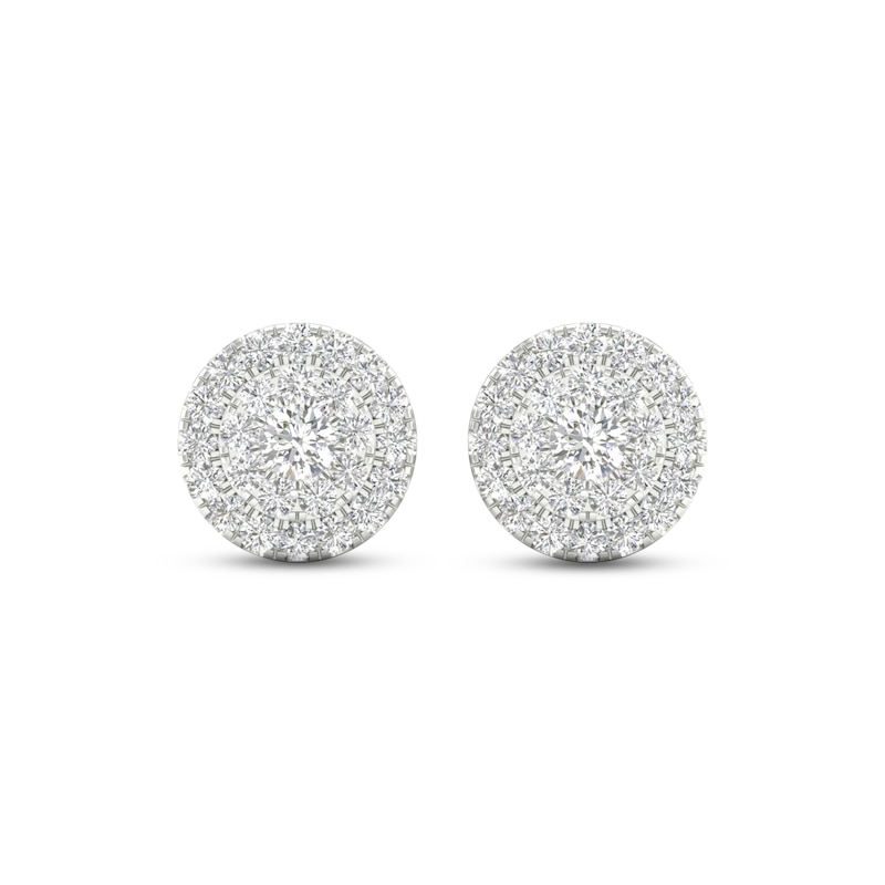 Lab-Created Diamond Stud Earrings 2 ct tw Round 14K White Gold