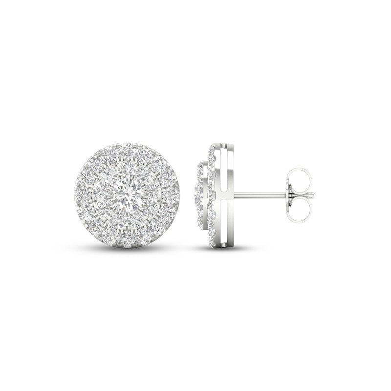 Lab-Created Diamond Stud Earrings 2 ct tw Round 14K White Gold
