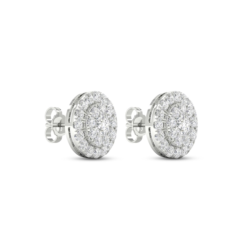 Lab-Created Diamond Stud Earrings 2 ct tw Round 14K White Gold