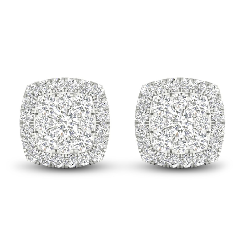 Lab-Created Diamond Stud Earrings 2 ct tw Round 14K White Gold