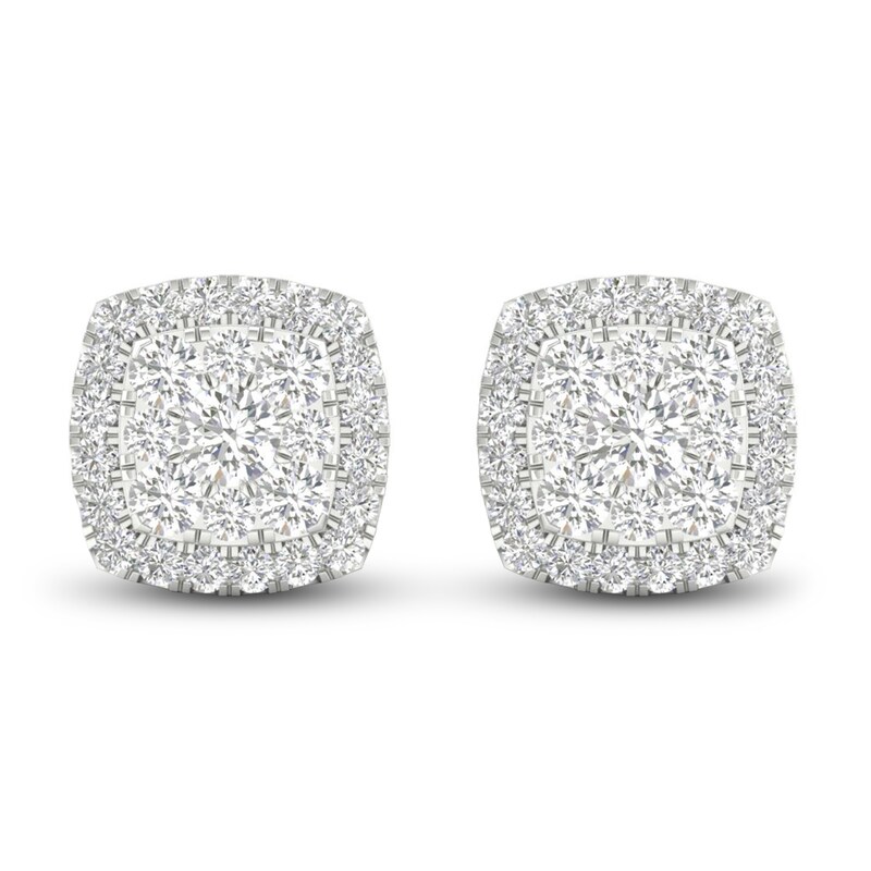 Main Image 2 of Lab-Grown Diamond Stud Earrings 2 ct tw Round 14K White Gold