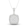 Thumbnail Image 1 of Lab-Grown Diamond Pendant Necklace 1-1/2 ct tw Round 14K White Gold