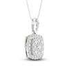 Thumbnail Image 2 of Lab-Grown Diamond Pendant Necklace 1-1/2 ct tw Round 14K White Gold